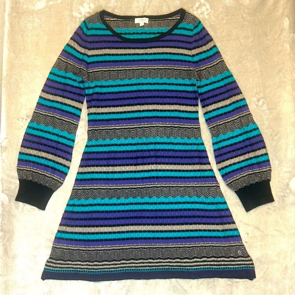 Sweater Tunic dress Coogie like style Multicolor stripes small